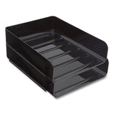 Front-load Stackable Plastic Document Tray, 1 Section, Letter-size, 9.81 X 12.56 X 3.01, Black, 2-pack