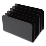 Plastic Incline Mail Sorter, 5 Sections, #6 1-4 To #16 Envelopes, 6.26 X 9.49 X 6.5, Black