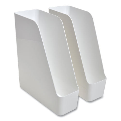 Plastic Magazine File, 4.28 X 10.47 X 11.7, White, 2-pack