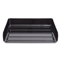 Side-load Stackable Plastic Document Tray, 1 Section, Letter-size, 12.63 X 9.72 X 3.01, Black, 2-pack