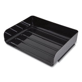 Side-load Stackable Plastic Document Tray, 1 Section, Letter-size, 12.63 X 9.72 X 3.01, Black, 2-pack