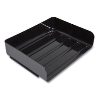 Side-load Stackable Plastic Document Tray, 1 Section, Letter-size, 12.63 X 9.72 X 3.01, Black, 2-pack