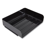 Side-load Stackable Plastic Document Tray, 1 Section, Letter-size, 12.63 X 9.72 X 3.01, Black, 2-pack