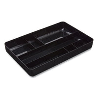 Deep Plastic Drawer Organizer, 7 Compartment, 9.13 X 14.13 X 2.04, Black