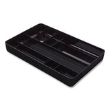 Deep Plastic Drawer Organizer, 7 Compartment, 9.13 X 14.13 X 2.04, Black