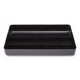 Deep Plastic Drawer Organizer, 7 Compartment, 9.13 X 14.13 X 2.04, Black