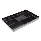 Shallow Plastic Drawer Organizer, 13 Compartment, 9.11 X 14.11 X 1.24, Black