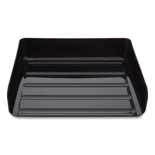 Side-load Stackable Plastic Document Tray, 1 Section, Legal-size, 15.06 X 9.72 X 3.01, Black, 2-pack