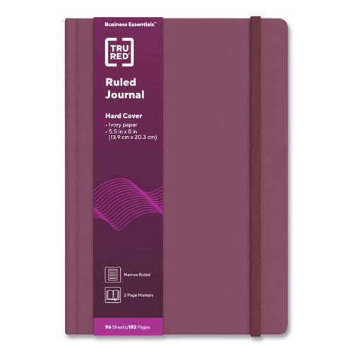 Hardcover Business Journal, Narrow Rule, Purple Cover, 8 X 5.5, 96 Sheets