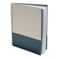 Wirebound Hardcover Notebook, 1 Subject, Narrow Rule, Gray-teal Cover, 11 X 8.5, 80 Sheets