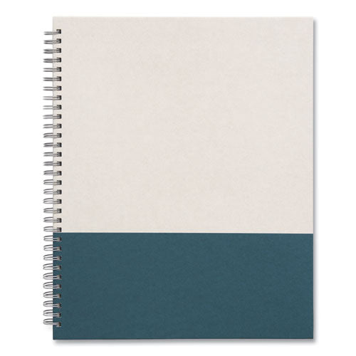 Wirebound Hardcover Notebook, 1 Subject, Narrow Rule, Gray-teal Cover, 11 X 8.5, 80 Sheets