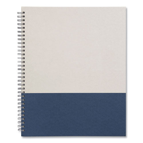 Wirebound Hardcover Notebook, 1 Subject, Narrow Rule, Gray-blue Cover, 11 X 8.5, 80 Sheets