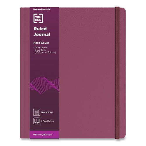 Hardcover Business Journal, Narrow Rule, Purple Cover, 10 X 8, 96 Sheets