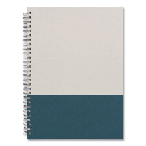 Wirebound Hardcover Notebook, 1 Subject, Narrow Rule, Gray-teal Cover, 9.5 X 6.5, 80 Sheets