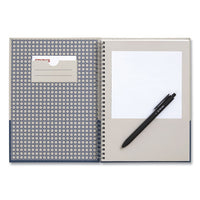 Wirebound Hardcover Notebook, 1 Subject, Narrow Rule, Gray-blue Cover, 9.5 X 6.5, 80 Sheets