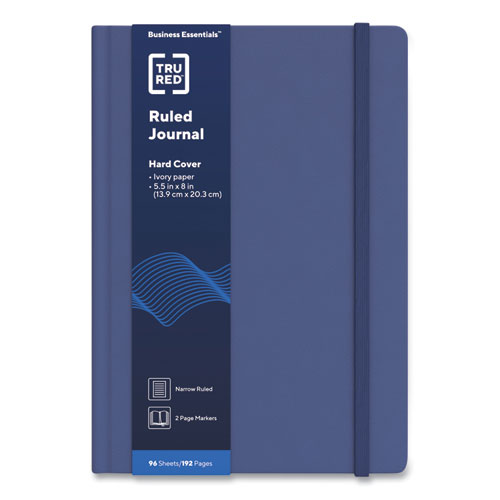 Hardcover Business Journal, Narrow Rule, Blue Cover, 8 X 5.5, 96 Sheets