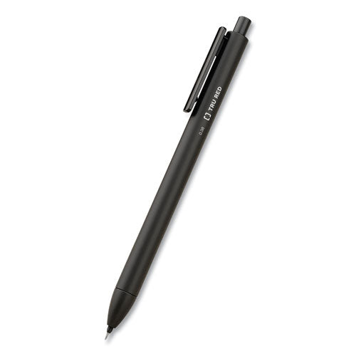 Quick Dry Gel Pen, Retractable, Extra-fine 0.38 Mm, Black Ink, Black Barrel, 5-pack