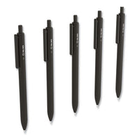 Quick Dry Gel Pen, Retractable, Bold 1 Mm, Black Ink, Black Barrel, 5-pack