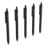 Quick Dry Gel Pen, Retractable, Bold 1 Mm, Black Ink, Black Barrel, 5-pack