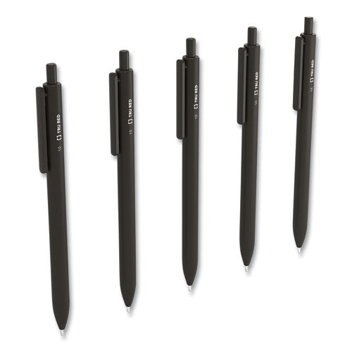 Quick Dry Gel Pen, Retractable, Bold 1 Mm, Black Ink, Black Barrel, 5-pack