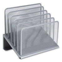 Wire Mesh Incline Sorter, Open Design, 5 Sections, Letter-size, 7.72 X 11.65 X 10.83, Silver