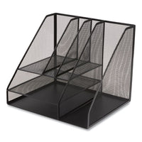 Wire Mesh Combination Organizer, Vertical-horizontal, 8 Sections, Letter-size, 12 X 12 X 13.97, Matte Black