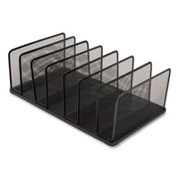 Wire Mesh Vertical Document Sorter, 7 Sections, Letter-size, 8.54 X 15.43 X 8.77, Matte Black