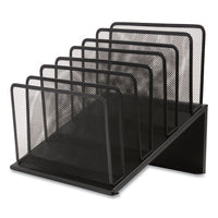 Wire Mesh Incline Sorter, Open Design, 7 Sections, Letter-size, 11.41 X 11.41 X 11.02, Matte Black