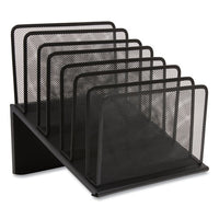 Wire Mesh Incline Sorter, Open Design, 7 Sections, Letter-size, 11.41 X 11.41 X 11.02, Matte Black