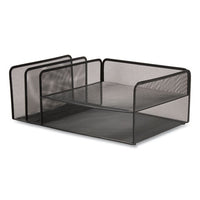 Wire Mesh Combination Organizer, Vertical-horizontal, 4 Sections, Letter-size, 11.2 X 17.4 X 6.54, Matte Black