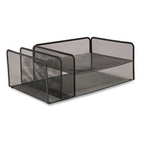 Wire Mesh Combination Organizer, Vertical-horizontal, 4 Sections, Letter-size, 11.2 X 17.4 X 6.54, Matte Black