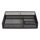 Mesh Drawer Organizer, 4 Compartment, 13.58 X 9.45 X 2.2, Black