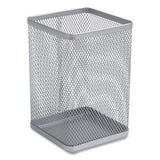 Wire Mesh Jumbo Pencil Holder, 4.33 X 4.33 X 6.69, Silver