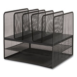 Wire Mesh Combination Organizer, Vertical-horizontal, 7 Sections, Letter-size, 11.22 X 13.23 X 11.34, Matte Black