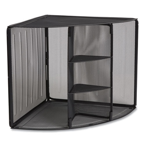 Wire Mesh Corner Organizer, 5.28 X 14.17 X 19.37, Black
