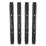 Permanent Marker, Pen-style Twin-tip, Extra-fine-fine Bullet-needle Tips, Black, 4-pack