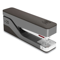 Desktop Aluminum  Half Strip Stapler, 25-sheet Capacity, Gray-black