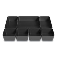 Ten-compartment Plastic Drawer Organizer, 7.83 X 8.19 X 5.35, Black