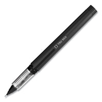 Roller Ball Pen, Stick, Fine 0.5 Mm Needle Tip, Black Ink, Black Barrel, Dozen