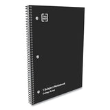 One-subject Notebook, Medium-college Rule, Black Cover, 10.5 X 8, 70 Sheets, 6-pack