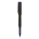 Roller Ball Pen, Stick, Fine 0.5 Mm, Blue Ink, Black Barrel, 3-pack