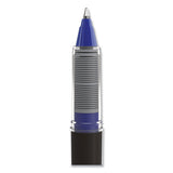 Roller Ball Pen, Stick, Fine 0.5 Mm, Blue Ink, Black Barrel, 3-pack