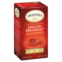 Tea Bags, English Breakfast, 1.76 Oz, 25-box