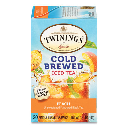 Cold Brew Iced Tea Bags, Peach, 0.07 Oz Tea Bag, 20-box