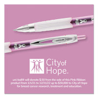 Signo 207 City Of Hope Edition Gel Pen, Retractable, Bold 1 Mm, Black Ink, Pink Barrel, Dozen