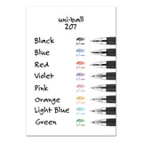 Signo 207 Gel Pen, Retractable, Medium 0.7 Mm, Black Ink, Translucent Black Barrel, 8-pack
