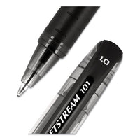 Jetstream 101 Roller Ball Pen, Stick, Bold 1 Mm, Black Ink, Black Barrel, Dozen