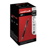 Signo 207 Retractable Gel Pen Value Pack, 0.7mm, Black Ink, Tran Black Barrel, 36bx