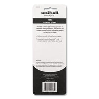 Air Porous Gel Pen, Stick, Medium 0.7 Mm, Black Ink, Black Barrel, 3-pack