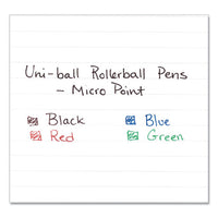 Stick Roller Ball Pen, Micro 0.5mm, Blue Ink, Black Barrel, 72-pack